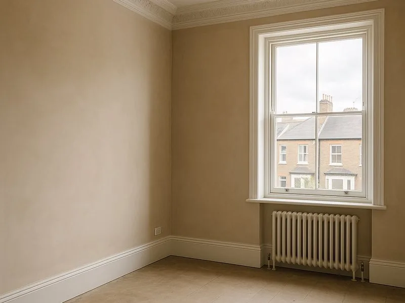 A freshly plastered back bedroom in a Walthamstow terrace