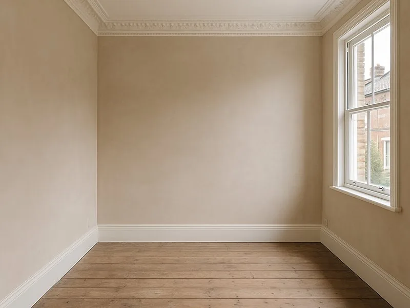 A smooth finished wall and ceiling in an E17 terrace